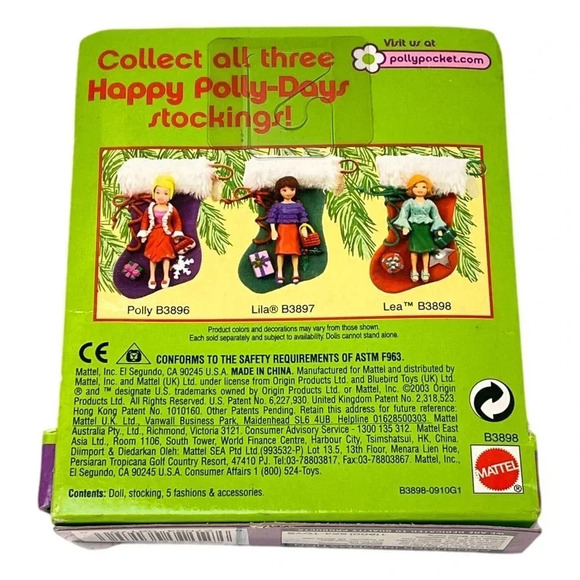 Vintage Polly Pocket Happy Polly Days Lila 2003 New  Christmas - Picture 2 of 3